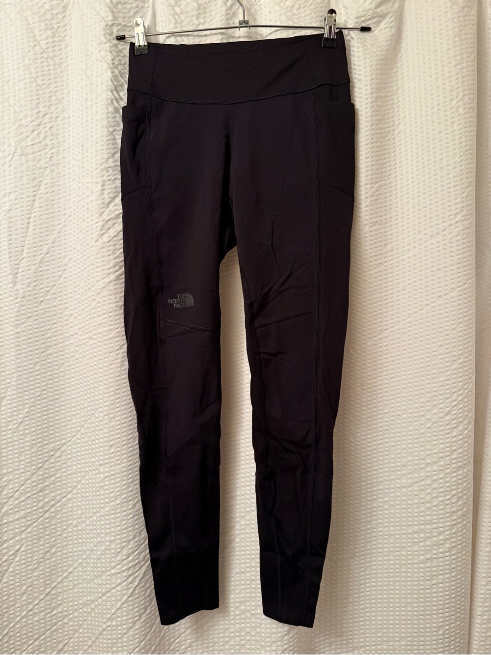 The North Face Nylon Mixed Material Leggings Sz S Black Pockets